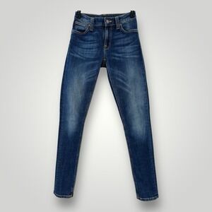 Nudie Jeans Men's Size 27x32 Skinny Leg Blue Stretch Denim Organic Cotton